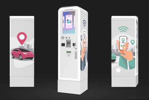 CUSTOM AMTEK Kiosk Drive-C Kültéri Fizetőterminál 21,5"-os érintőkijelzővel