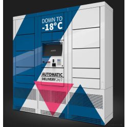 CUSTOM AMTEK Csomagautomata, többféle moduláris kialakítás, fagyasztó rekeszekkel -18°C-ra