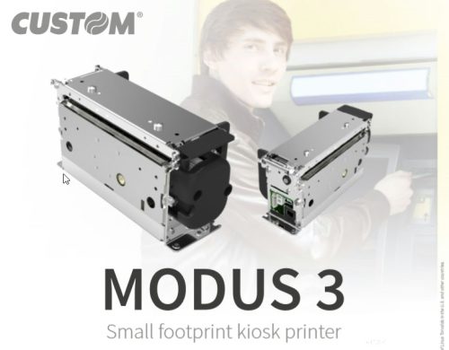 Printer Custom MODUS3 X. Kompakt kialakítású, 200mm/s gyorsnyomtató. 60-120 GSM hőpapírhoz. USB