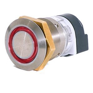 Push button antivandal luminated outside red
