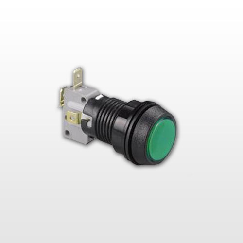 Push button small, round 28,5mm yellow