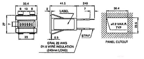 Counter SI-71.57,  12V DC