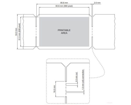 ZEAG ORIAN ISO Paer card. 211GSM, Black arrow. 2 ticket per fold, 3000pcs/box fanfold