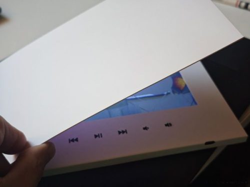 A5 Size printable video greeting card with 7" diplay. USB C port