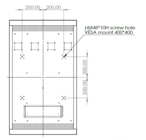 AGL 49" high brightness open frame display, 2500 nit, IP65